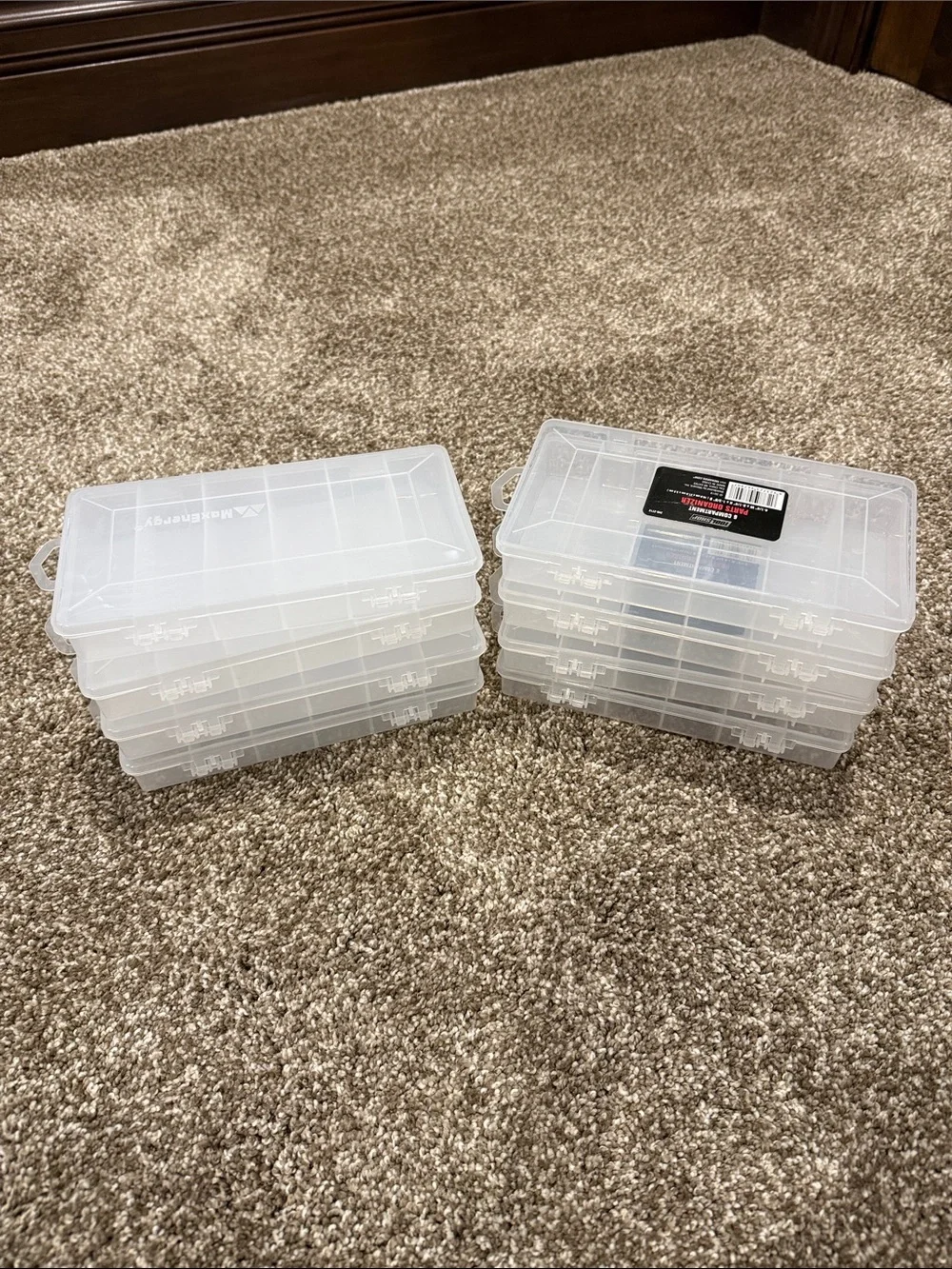 8 Clear Plastic Stackable Storage Organizer Boxes